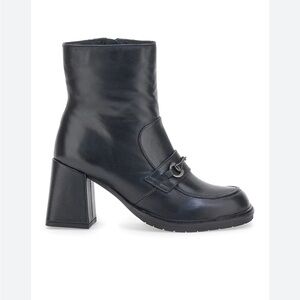 [38/US7]Lavorazion Artigiana Ateliers Black Ankle Block Heel Boots Y2K Buckle